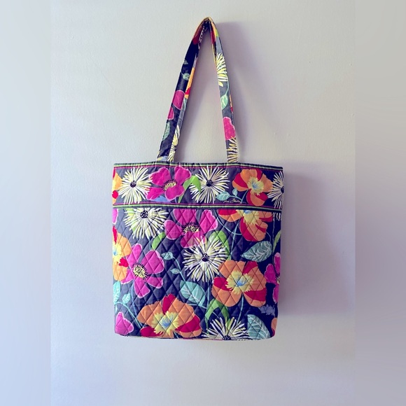 Vera Bradley Jazzy Blooms Quilted Tote Bag Colorful Floral - Picture 1 of 7